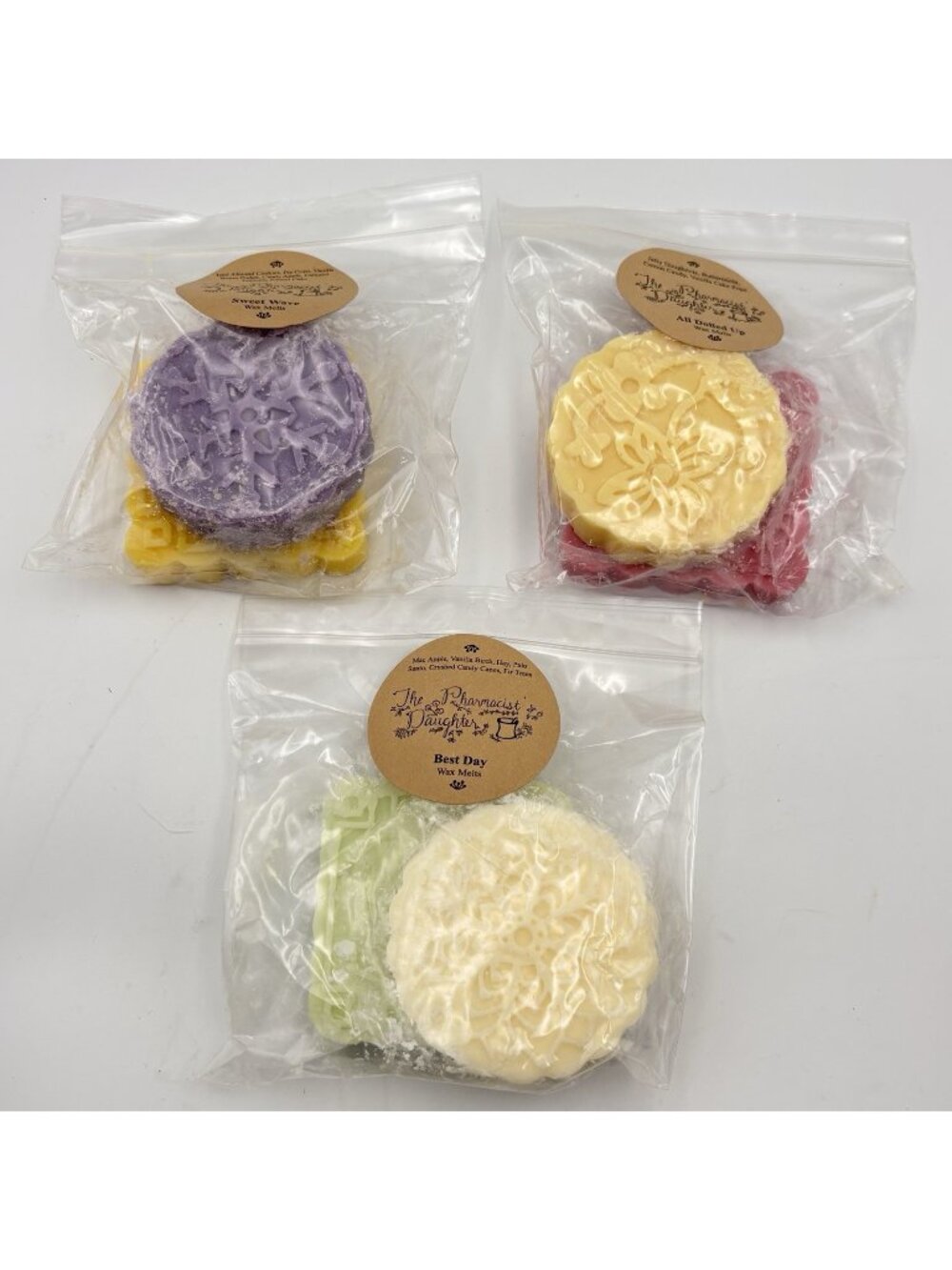 The Pharmacist’s Daughter Vendor Wax Melts 3 Pack Tiles Best Day Dolled Up 2”